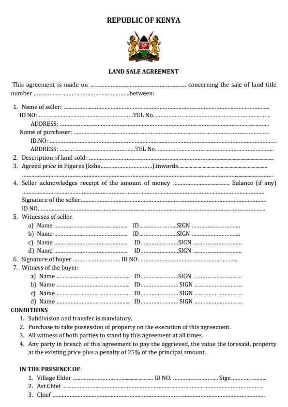 Land Sale Agreement