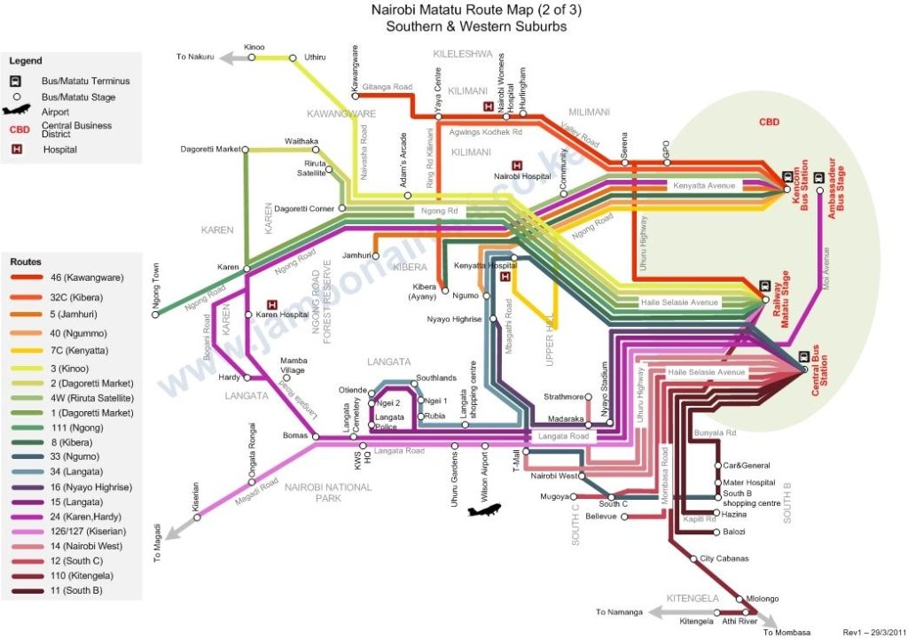 Nairobi Matatu Route Map